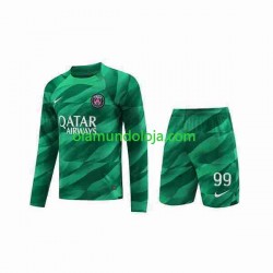 Camisola Paris Saint-Germain Donnarumma 99 Guarda-redes Criança Equipamento Primeiro 2023-2024 Manga Comprida